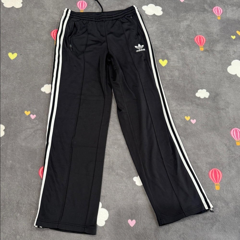 Adidas Black and White Sweatpants with Iconic Stripes - Picture 1 of 3
